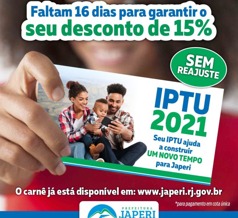 Prefeitura de Japeri oferece descontos no IPTU 2021