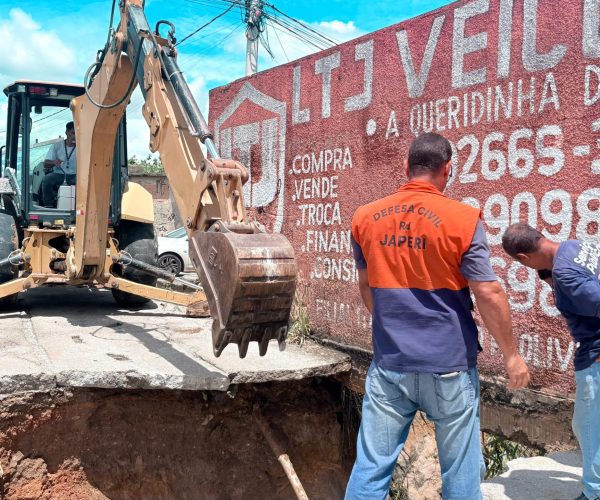 Prefeitura de Japeri atua em áreas críticas e interdita acesso no Pontilhão por risco estrutural