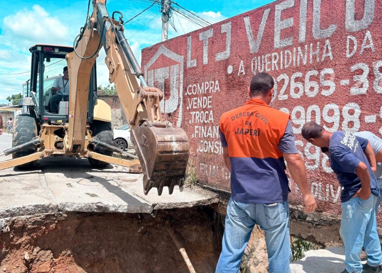 Prefeitura de Japeri atua em áreas críticas e interdita acesso no Pontilhão por risco estrutural